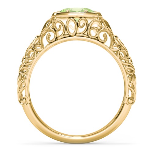 Vintage Graduation Ring – 18K Gold Plated Silver with Peridot