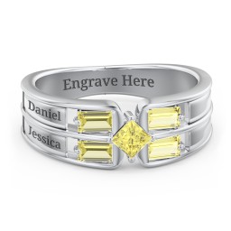 Surrounded by Love Mother's Ring in 925 Sterling Silver with Citrine