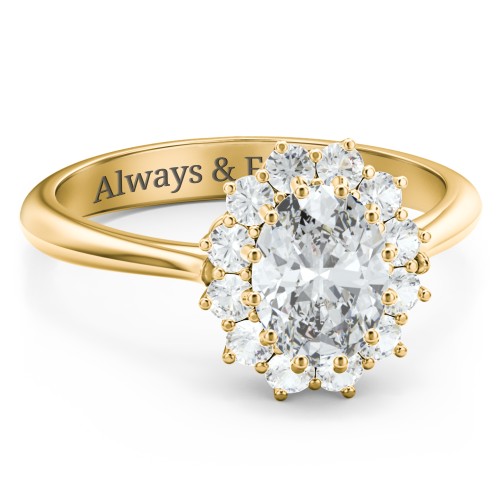 The Lady's Legacy Ring – 10K Yellow Gold with White Premium Zirconia and Cubic Zirconia