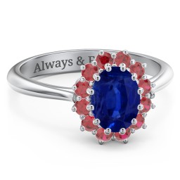 The Lady's Legacy Ring in 925 Sterling Silver with Blue Sapphire and Garnet
