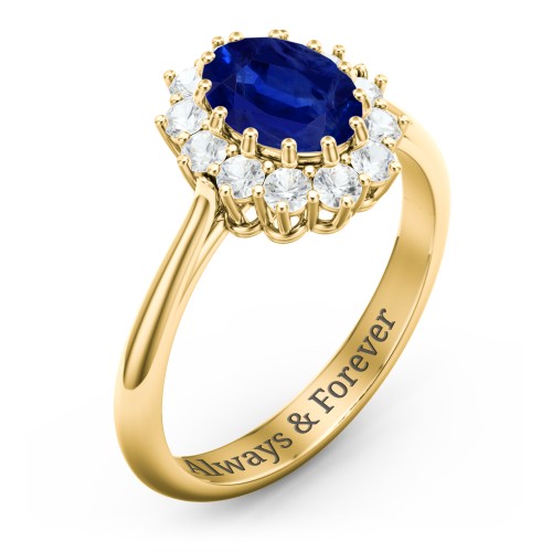 The Lady's Legacy Ring – 10K Yellow Gold with Blue Sapphire and Cubic Zirconia