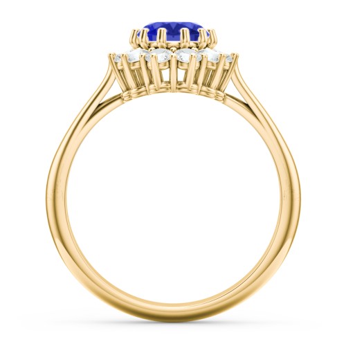 The Lady's Legacy Ring – 10K Yellow Gold with Blue Sapphire and Cubic Zirconia