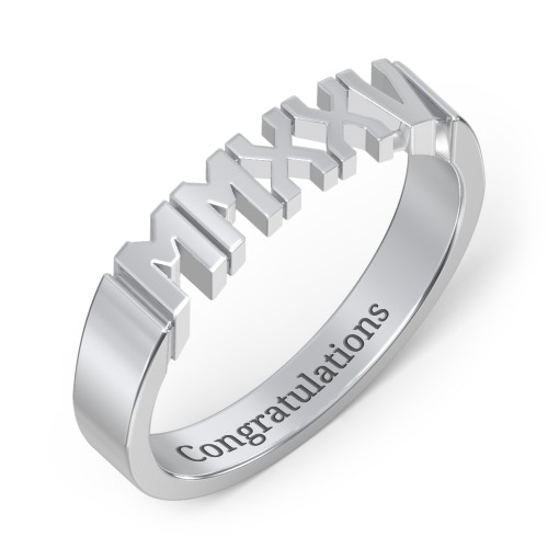 Roman Numeral Graduation Ring – Sterling Silver