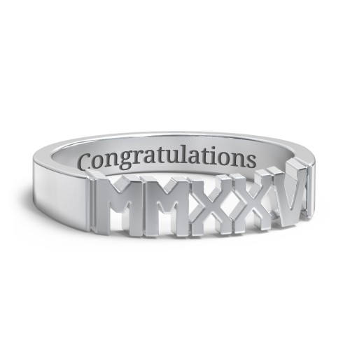 Roman Numeral Graduation Ring – Sterling Silver