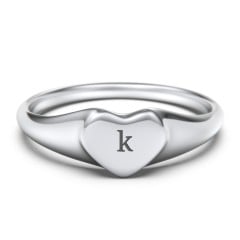 Engravable Heart Signet Ring