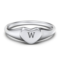 Engravable Heart Signet Ring