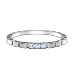 Geometric Cube Stackable Ring with Accents