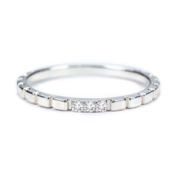 Geometric Cube Stackable Ring with Accents in 925 Sterling Silver with White Premium Zirconia