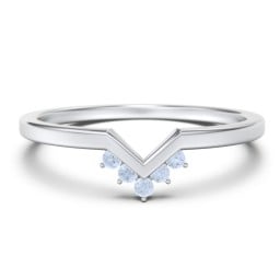 V-Shaped Stackable Ring with Accents