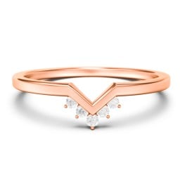 V-Shaped Stackable Ring with Accents