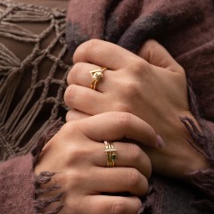 Engravable Disc Ring with Gemstone and Beaded Band