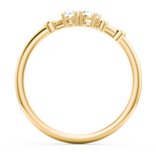 3-Stone Constellation Ring with Gemstones – 10K Yellow Gold with Cubic Zirconia