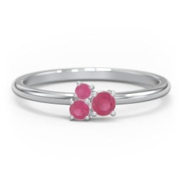 3-Stone Cluster Stackable Ring