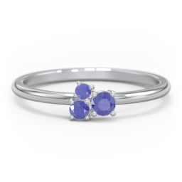 3-Stone Cluster Stackable Ring