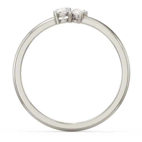 3-Stone Cluster Stackable Ring – 10K White Gold with Cubic Zirconia