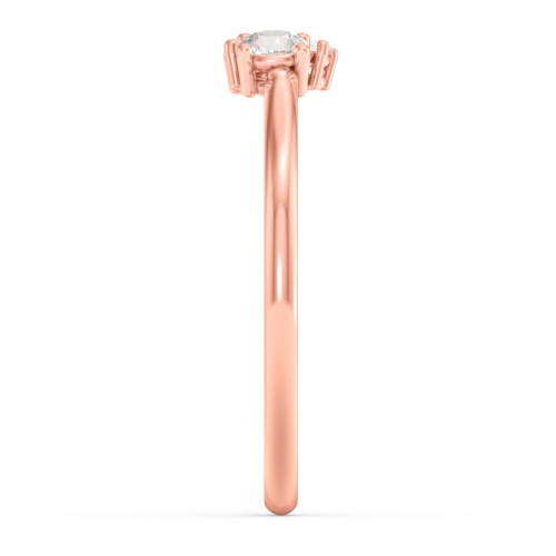 3-Stone Cluster Stackable Ring – 10K Rose Gold with Cubic Zirconia