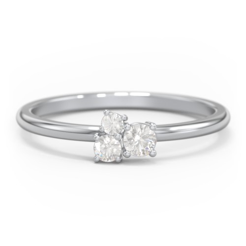 3-Stone Cluster Stackable Ring – Sterling Silver with Cubic Zirconia