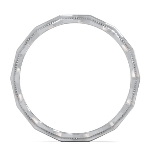 Faceted Wave Band with Milgrain Detailing
