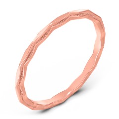 Faceted Wave Band with Milgrain Detailing