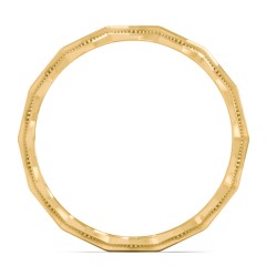 Faceted Wave Band with Milgrain Detailing