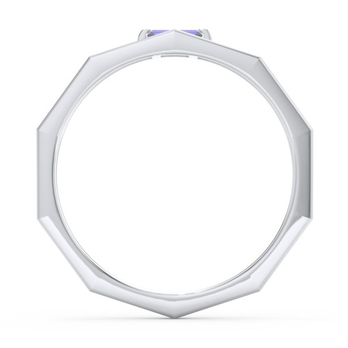 Faceted Double Band with Baguette Stone