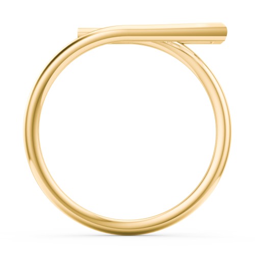 Geometric Wire Ring with East-West Baguette Gemstone – 10K Yellow Gold with Amethyst