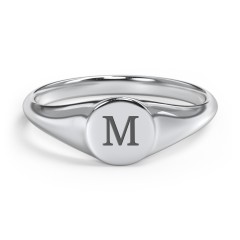 Engravable Round Signet Ring – Sterling Silver