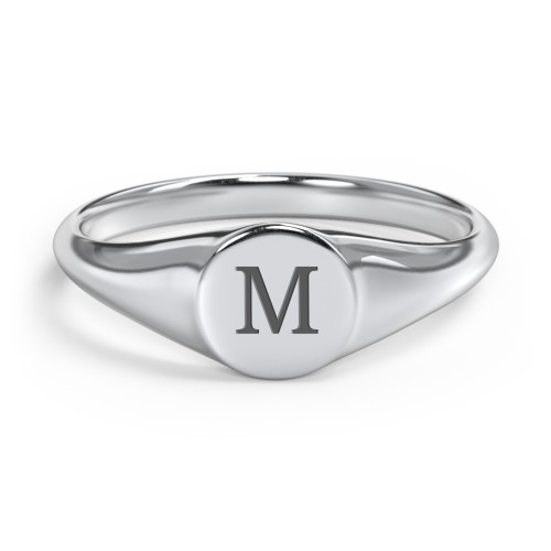 Engravable Round Signet Ring – Sterling Silver