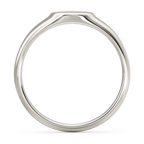 Engravable Round Signet Ring – 10K White Gold