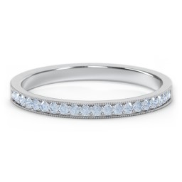 Milgrain Half Eternity Stackable Band