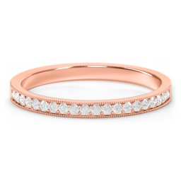 Milgrain Half Eternity Stackable Band
