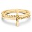 Twisted Cross Ring with Double Band – 10K Yellow Gold