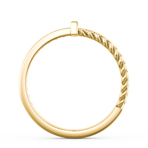 Twisted Cross Ring with Double Band – 10K Yellow Gold