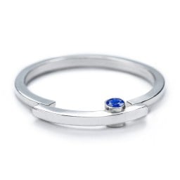 Modern Stacking Ring with Peek-A-Boo Gemstone