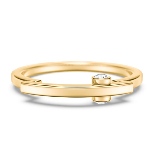 Modern Stacking Ring with Peek-A-Boo Gemstone