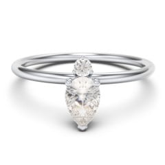 Pear Ring with Round Accent Stone