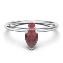 Pear Ring with Round Accent Stone
