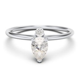 Pear Ring with Round Accent Stone