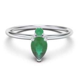Pear Ring with Round Accent Stone