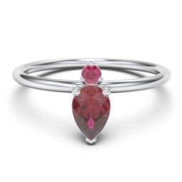 Pear Ring with Round Accent Stone