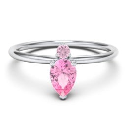 Pear Ring with Round Accent Stone