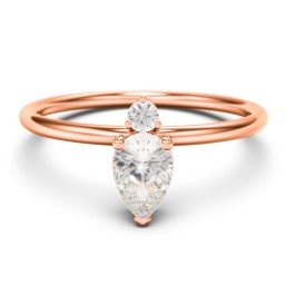 Pear Ring with Round Accent Stone