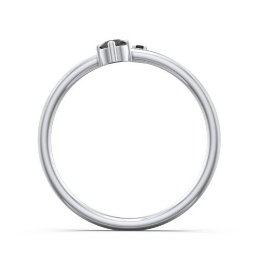 Off-Set Gemstone Stacking Ring