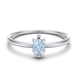 Princess Cut Stacking Ring with Accents