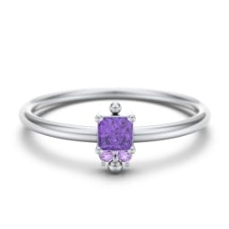 Princess Cut Stacking Ring with Accents