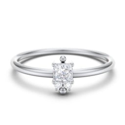 Princess Cut Stacking Ring with Accents