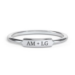 Engravable Bar Ring in 925 Sterling Silver