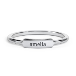 Engravable Bar Ring in 925 Sterling Silver
