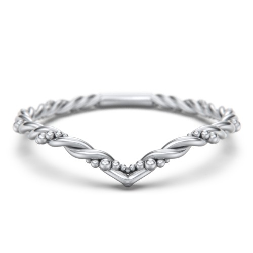 V-Shape Stacking Ring with Twisted Band