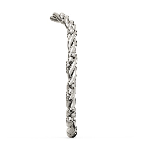 V-Shape Stacking Ring with Twisted Band – 10K White Gold